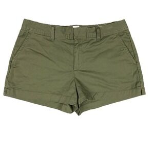 Gap City Short Women 10 Green Chino 2.5" Inseam Flat Front
